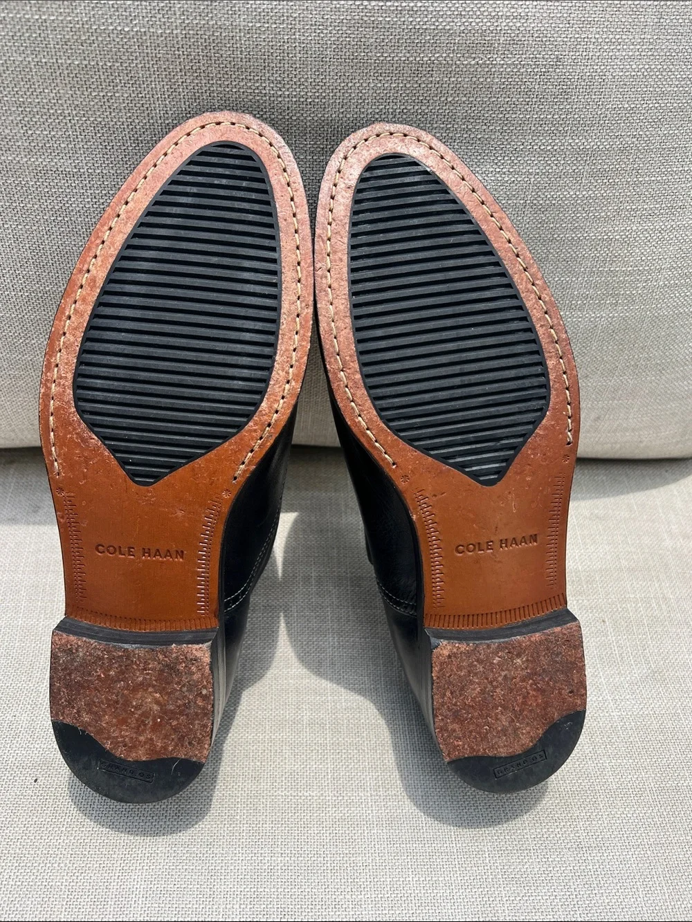 Cole Haan Black Leather Cap-Toe Oxford Dress Shoes